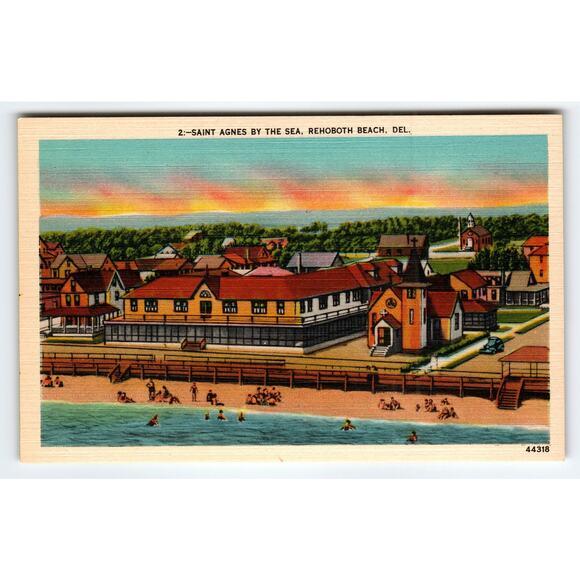 Vintage Linen Postcard Saint Agnes by the Sea Rehoboth Beach DE - Picture 1 of 2